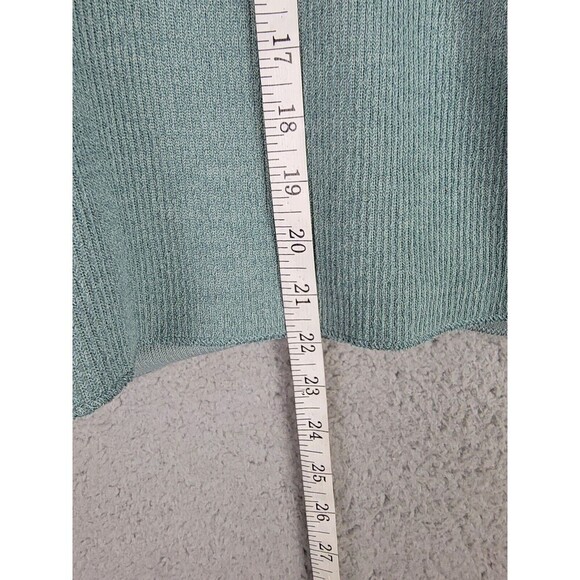 Urban Outfitters Womens Top L  Green Pullover V-Neck Reverse Seam Ribbed Texture - Picture 15 of 15